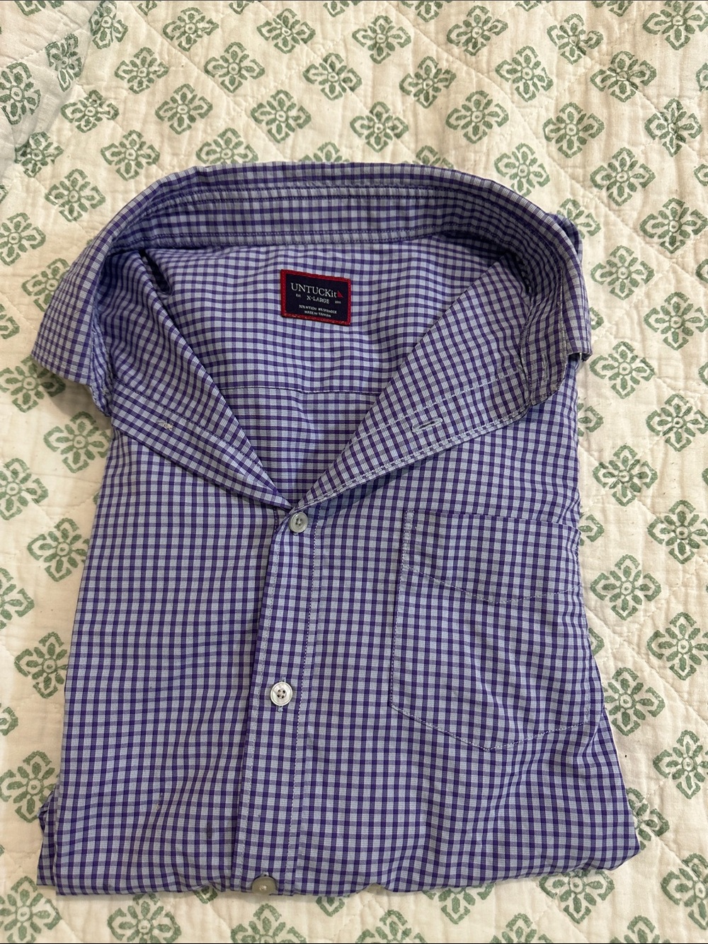 UNTUCKit Men's Purple Gingham Button-Down Shirt